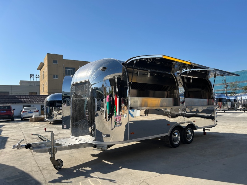 600cm Airstream Food Trailer | Full Stainless Steel Mobile Food Truck For Sale