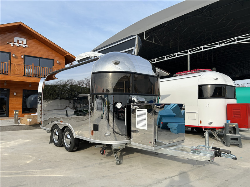 450cm Airstream Food Trailer – Custom Stainless Kitchen for European Street Food Business