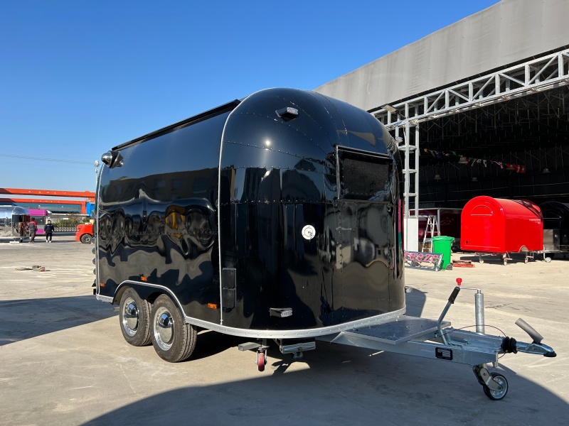 Custom 4M Black Airstream Food Trailer | European Standard Mobile Kitchen Trailer