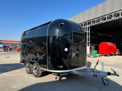 Custom 4M Black Airstream Food Trailer | European Standard Mobile Kitchen Trailer