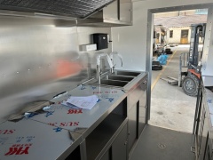 Custom Square Food Trailer | 304 Stainless Steel Kitchen, Sink, Fridge & Range Hood
