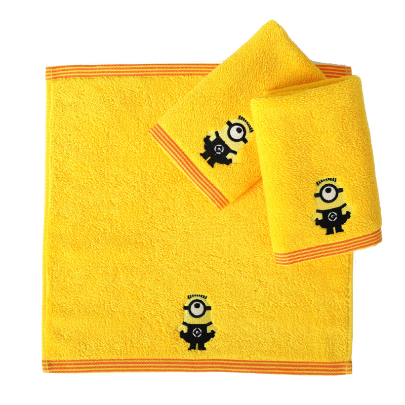 Minions satin Embroidered square towel (F8484)