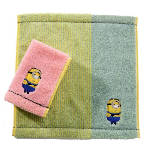 Minions cotton embroidered square towel (F8418)