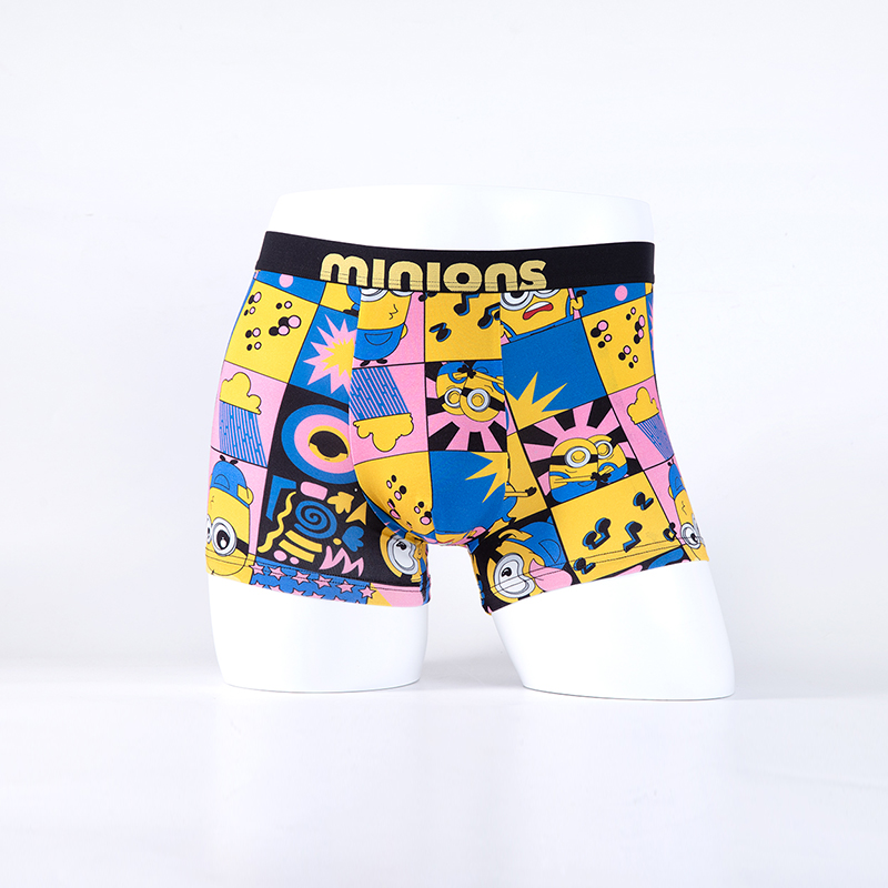 Minions digital print men's flat pants (U2306)