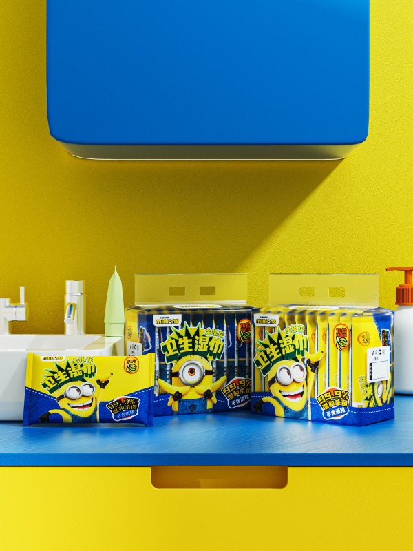 Minions honeysuckle sanitary wipes 10 pieces and 10 links (C0972)