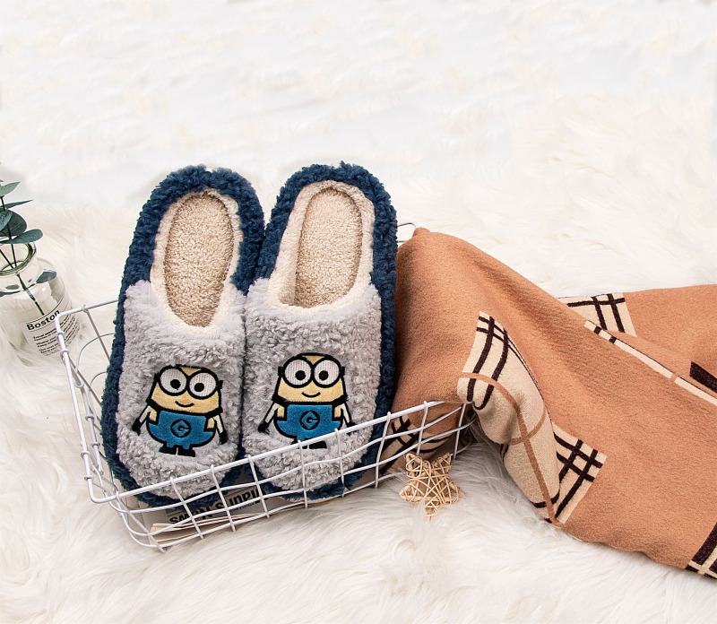 Minions plush cartoon warm cotton slippers L6157