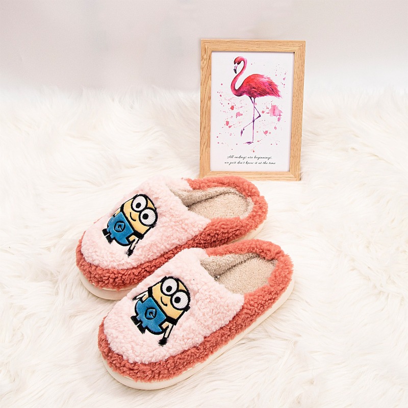 Minions plush cartoon warm cotton slippers L6257