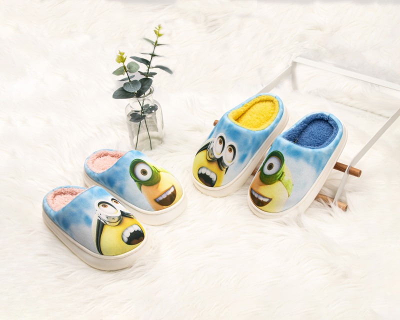 Little yellow children's cute warm cotton slippers (L6682)