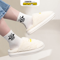Minions with velvet and thick warm cotton slippers L6270