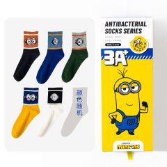 Minion middle big eyes cute men's socks men's fashion socks S1119