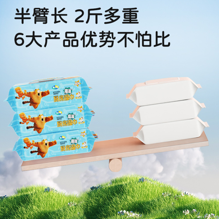 Garfield Kitchen Wipes 80 Sheets