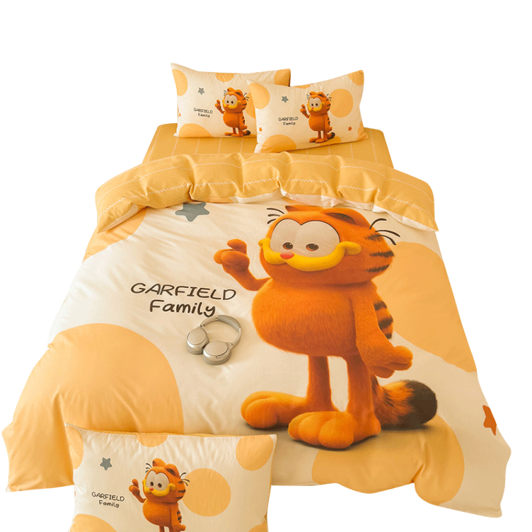The Garfield Movie Polka Dot Garfield 4-piece Bedding Set