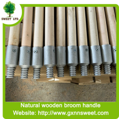 Metal threaded Natural Wooden Stick for Broom or Brush