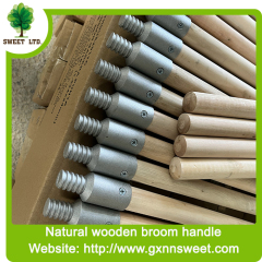 Rubbermaid Commercial Products Lacquered Wood Handle With Threaded Metal Tip Natural