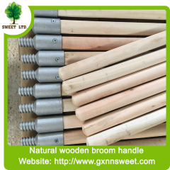 Metal threaded Natural Wooden Stick for Broom or Brush