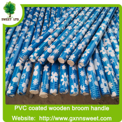 Sweet factory Flower design 2.2x120cm PVC coated Wooden broomstick