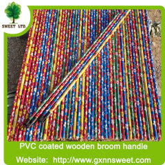 Sweet factory Flower design 2.2x120cm PVC coated Wooden broomstick