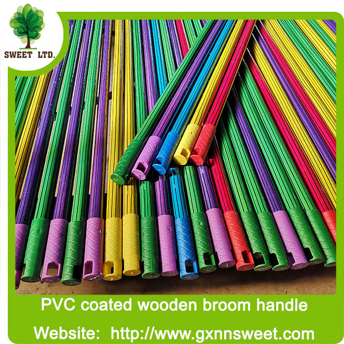 SWEET FACTORY PVC COATED WOODEN HANDLE/WOODEN STICK FOR BROOM AND MOP