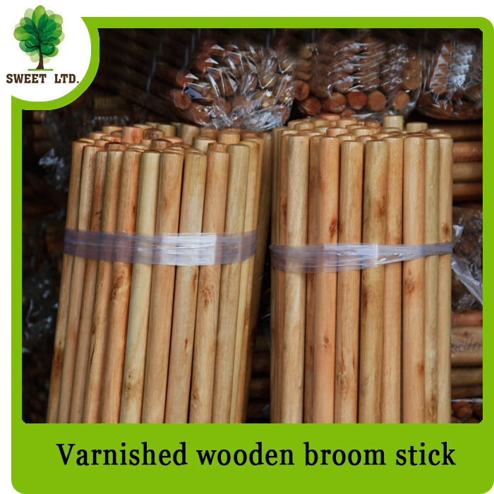 Wholesale Painting broom stick balai varnished wooden broom stick