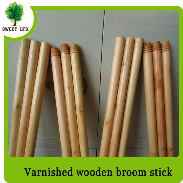 SWEET FACTORY Cleaning tools varnished wooden broom handle / wood handle for mop