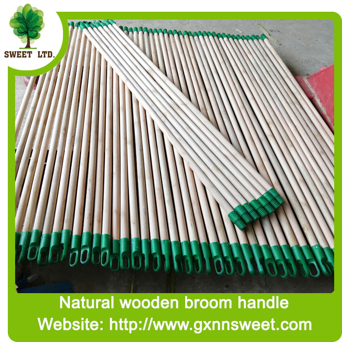 Plastic threaded Natural Wooden Brush Handle Broom Stick