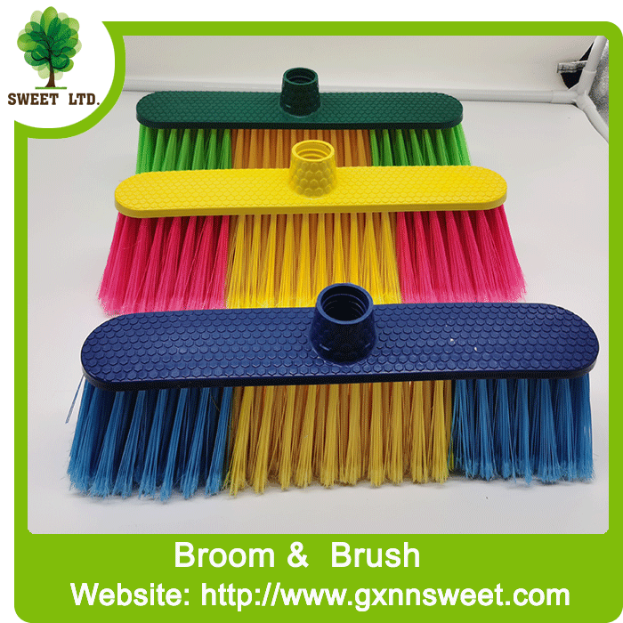 soft plastic broom with wooden stick