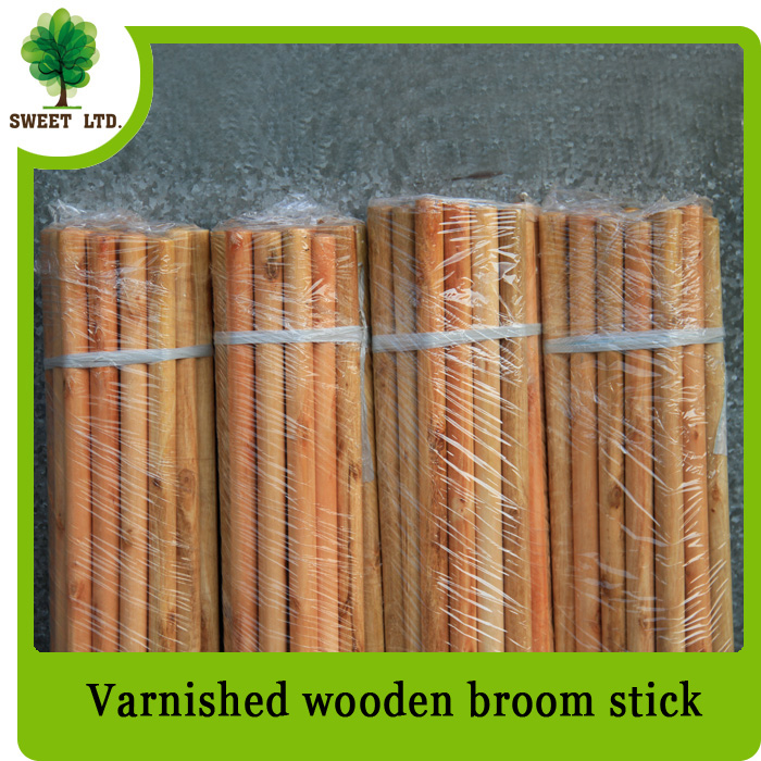 SWEET FACTORY Cleaning tools varnished wooden broom handle / wood handle for mop