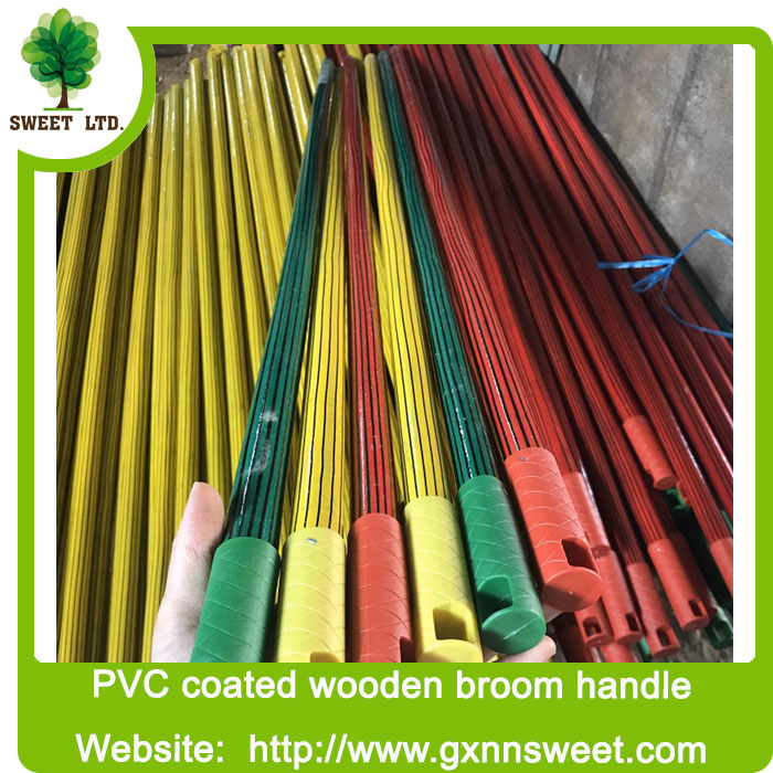 SWEET FACTORY PVC COATED WOODEN HANDLE/WOODEN STICK FOR BROOM AND MOP