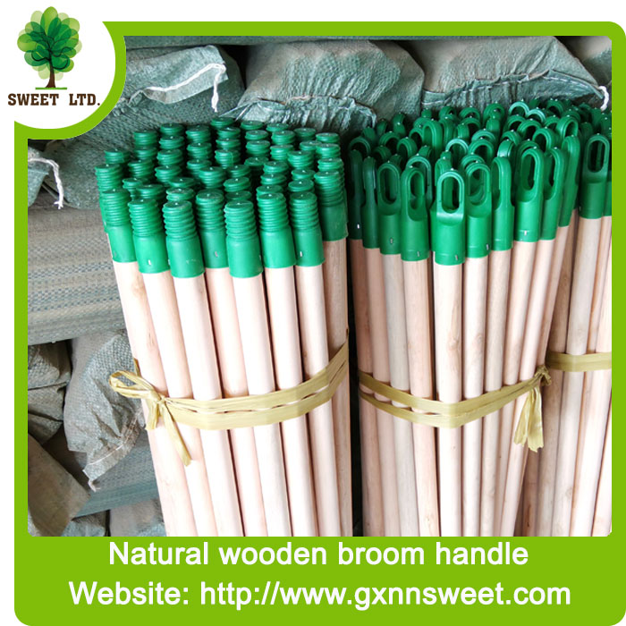 Plastic threaded Natural Wooden Brush Handle Broom Stick