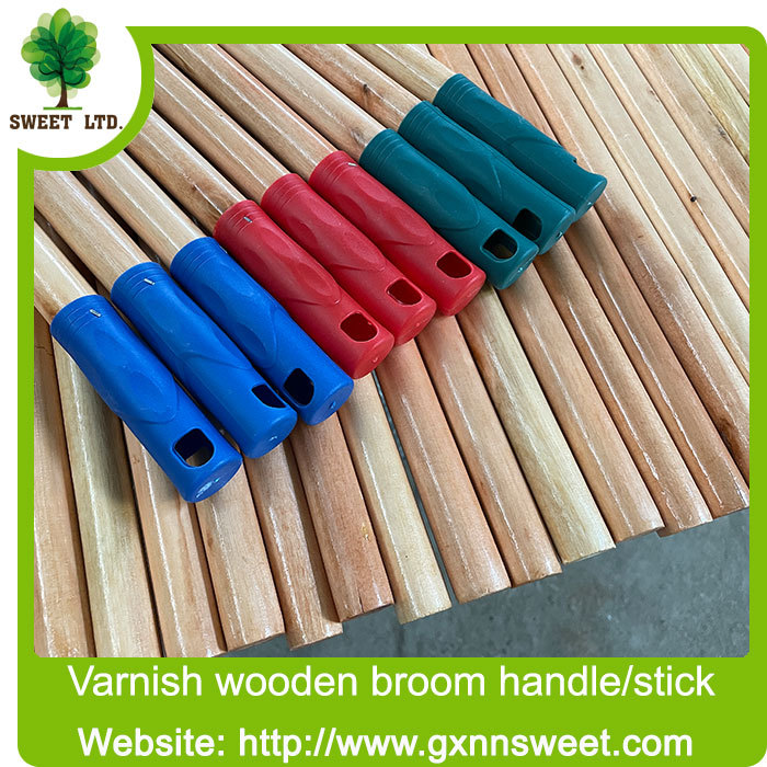Wooden broom handle from China plastic broom han less than 1 dollar varnished eucalyptus broom wood