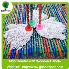 SWEET FACTORY Cleaning tools 100% COTTOM MOP With wooden handle/wooden stick