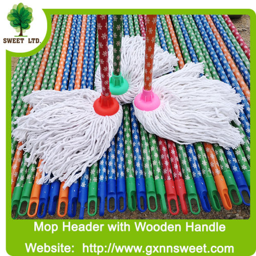 SWEET FACTORY Cleaning tools 100% COTTOM MOP With wooden handle/wooden stick