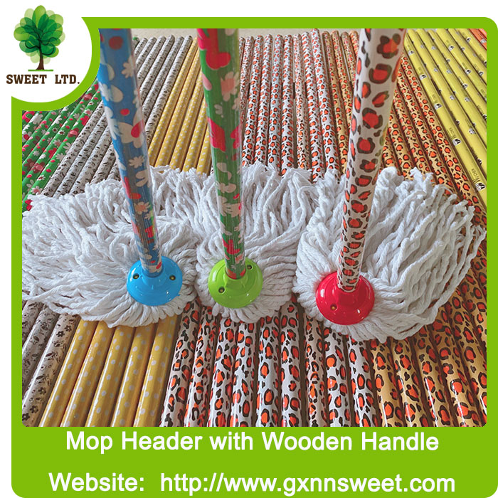 SWEET FACTORY Cleaning tools 100% COTTOM MOP With wooden handle/wooden stick