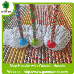 SWEET FACTORY Cleaning tools 100% COTTOM MOP With wooden handle/wooden stick