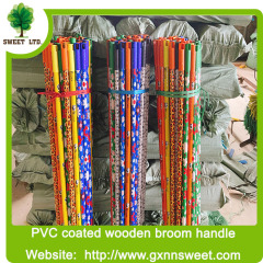 Eucalyptus Italian thread plastic hanger PVC coated handles Broom wooden Stick handles broom stick wooden handles