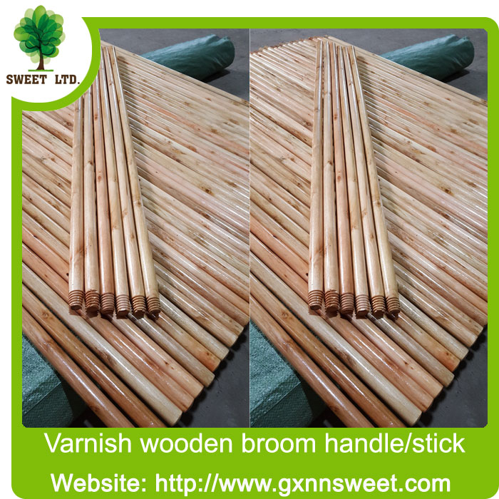 Wholesale Painting broom stick balai varnished wooden broom stick