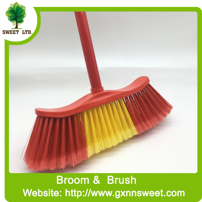 Home Floor Cleaning PP PET Soft Bristle Plastic Brooms