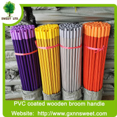 Stripe design 2.2x120cm PVC coated Wooden broomstick