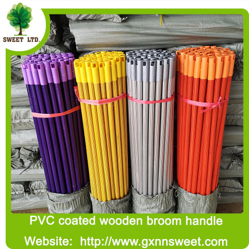 Stripe design 2.2x120cm PVC coated Wooden broomstick