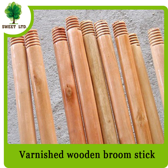 SWEET FACTORY Cleaning tools varnished wooden broom handle / wood handle for mop