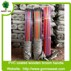 Guangxi PVC Coated Wooden Mop Stick Broom Handle Brush Pole