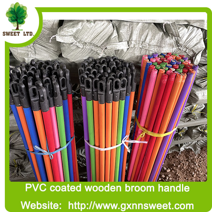 PVC COATED WOODEN HANDLE/WOODEN STICK FOR BROOM AND MOP