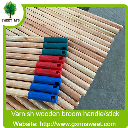 Wooden broom handle from China plastic broom han less than 1 dollar varnished eucalyptus broom wood