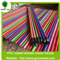 Guangxi PVC Coated Wooden Mop Stick Broom Handle Brush Pole