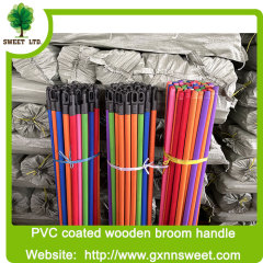 Guangxi PVC Coated Wooden Mop Stick Broom Handle Brush Pole
