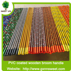 Eucalyptus Italian thread plastic hanger PVC coated handles Broom wooden Stick handles broom stick wooden handles