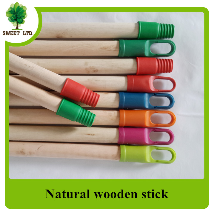Plastic threaded Natural Wooden Brush Handle Broom Stick