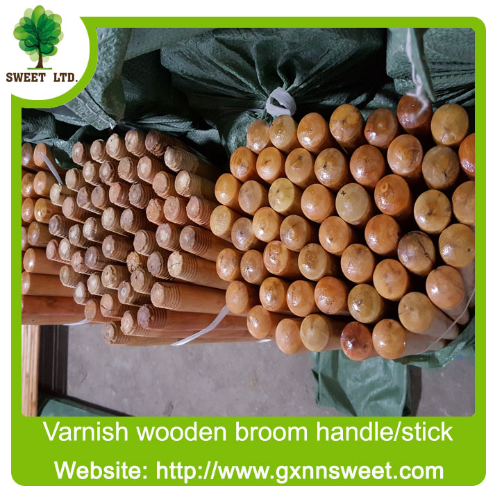 Wholesale Painting broom stick balai varnished wooden broom stick