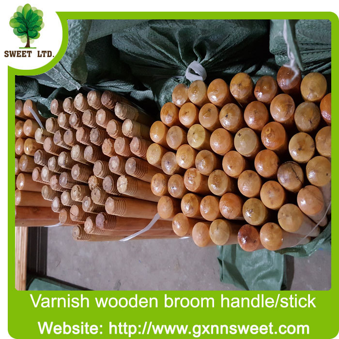 Wholesale Painting broom stick balai varnished wooden broom stick