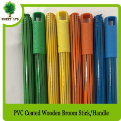 Stripe design 2.2x120cm PVC coated Wooden broomstick
